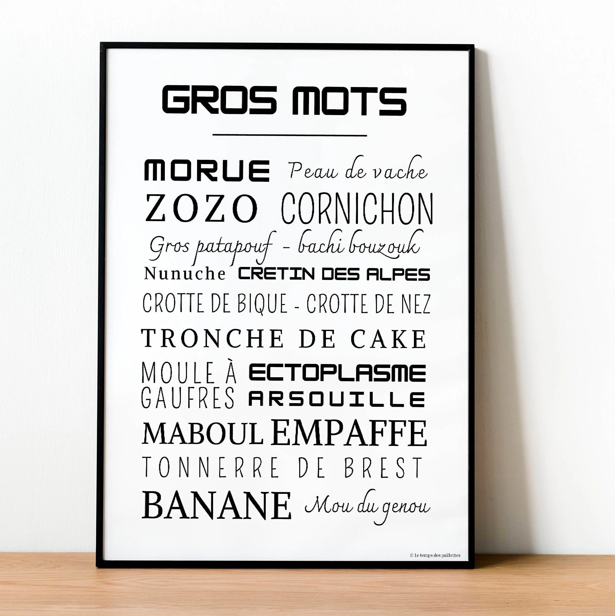 Affiche Les Gros Mots - Poster d'art les gros mots - Décoration enfant drôle par Le Temps des Paillettes – Image 3
