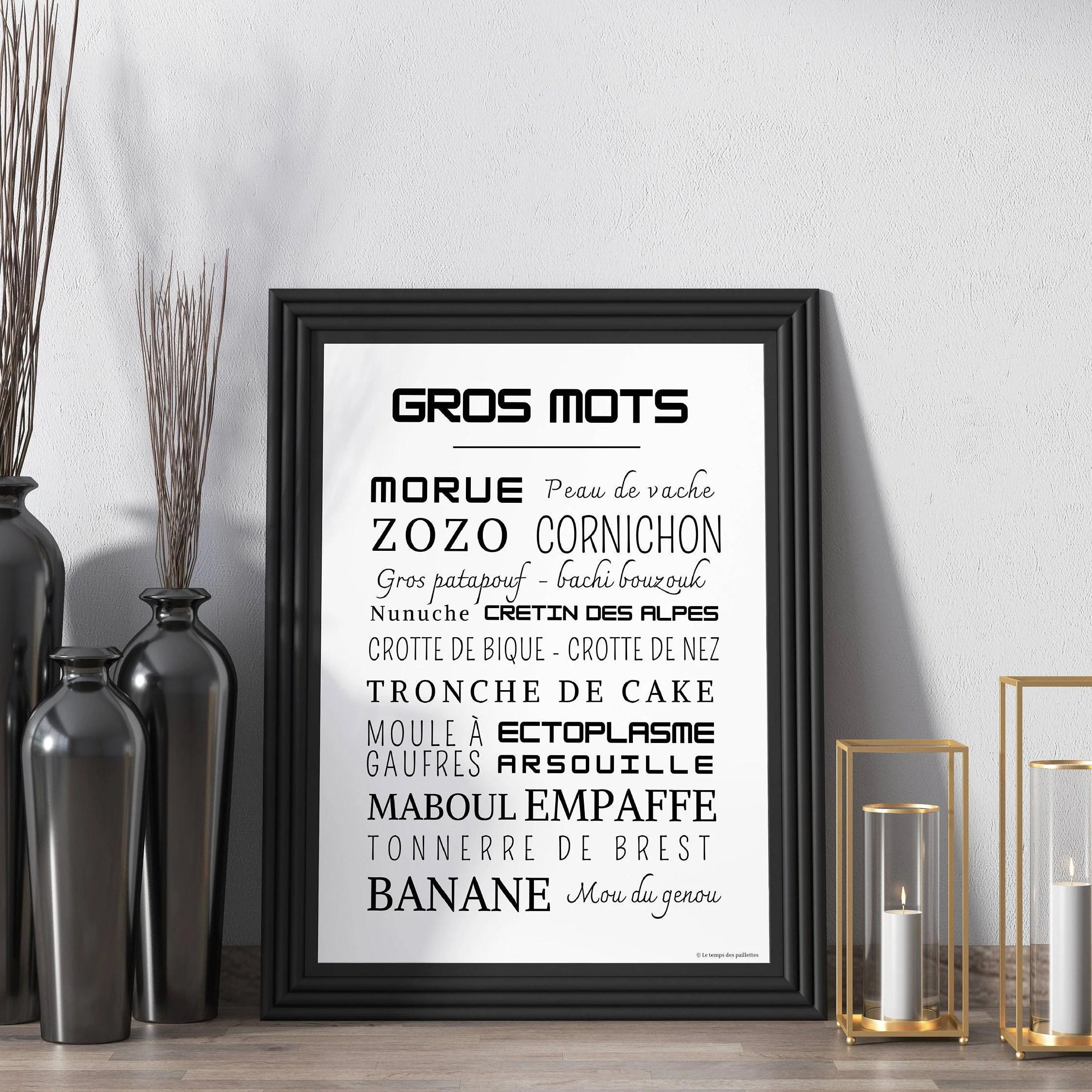 Affiche Les Gros Mots - Poster d'art les gros mots - Décoration enfant drôle par Le Temps des Paillettes – Image 4