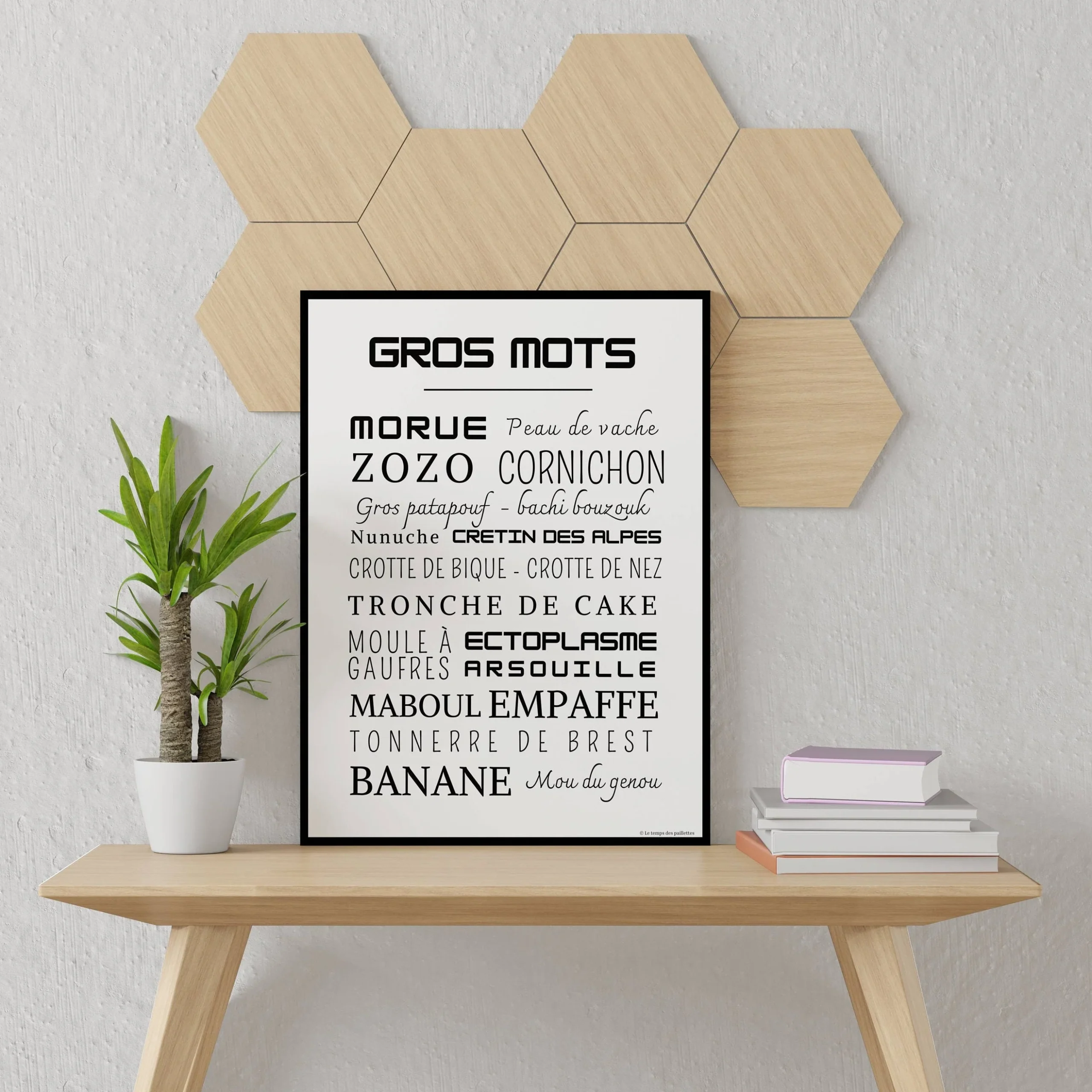 Affiche Les Gros Mots - Poster d'art les gros mots - Décoration enfant drôle par Le Temps des Paillettes