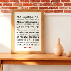 Affiche Personnalisée pour Marraine - Cadeau Unique - Le temps des paillettes