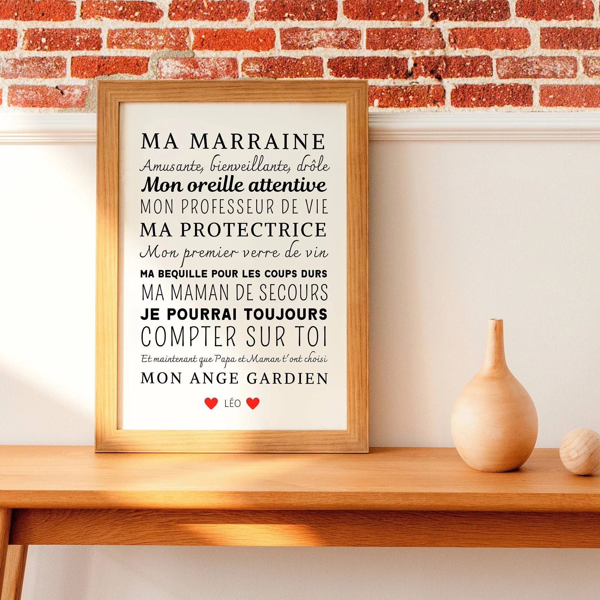 Affiche Personnalisée pour Marraine - Cadeau Unique - Le temps des paillettes