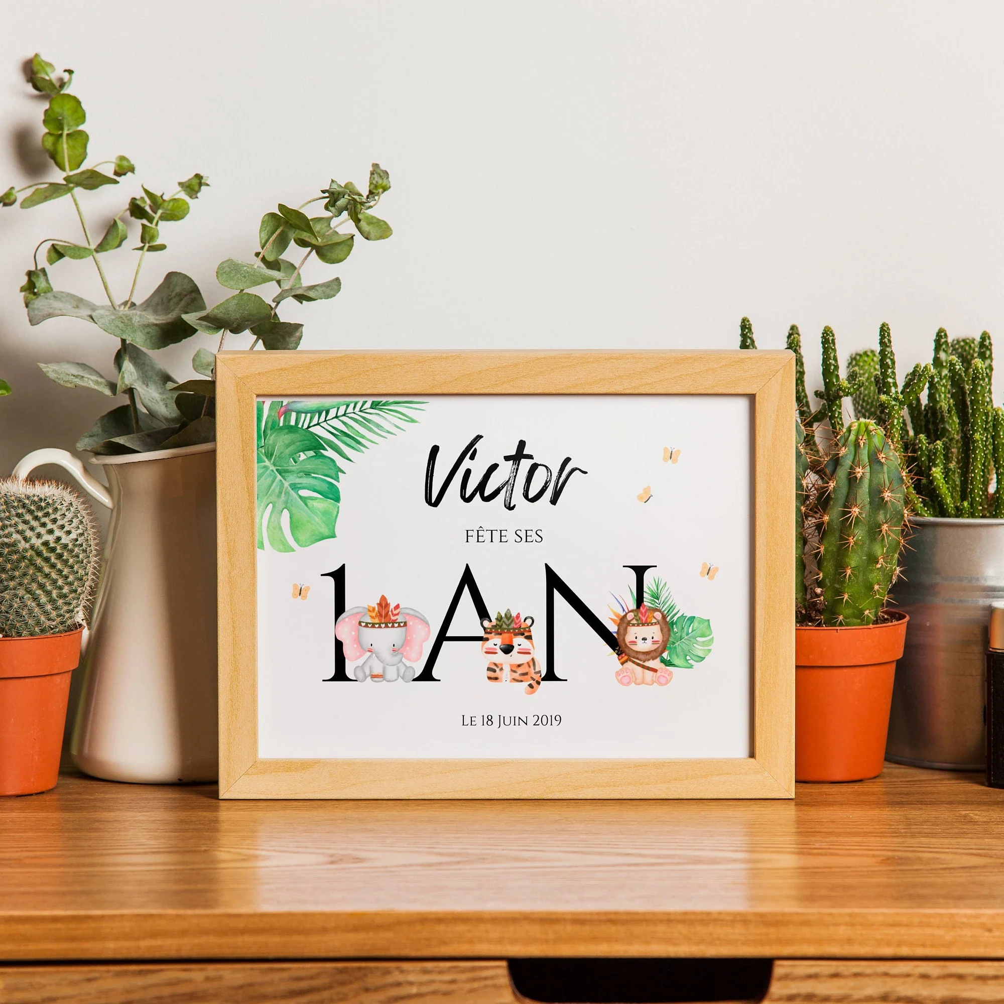 Affiche de Bienvenue Personnalisée - Anniversaire Enfant - Thème Tropical Jungle