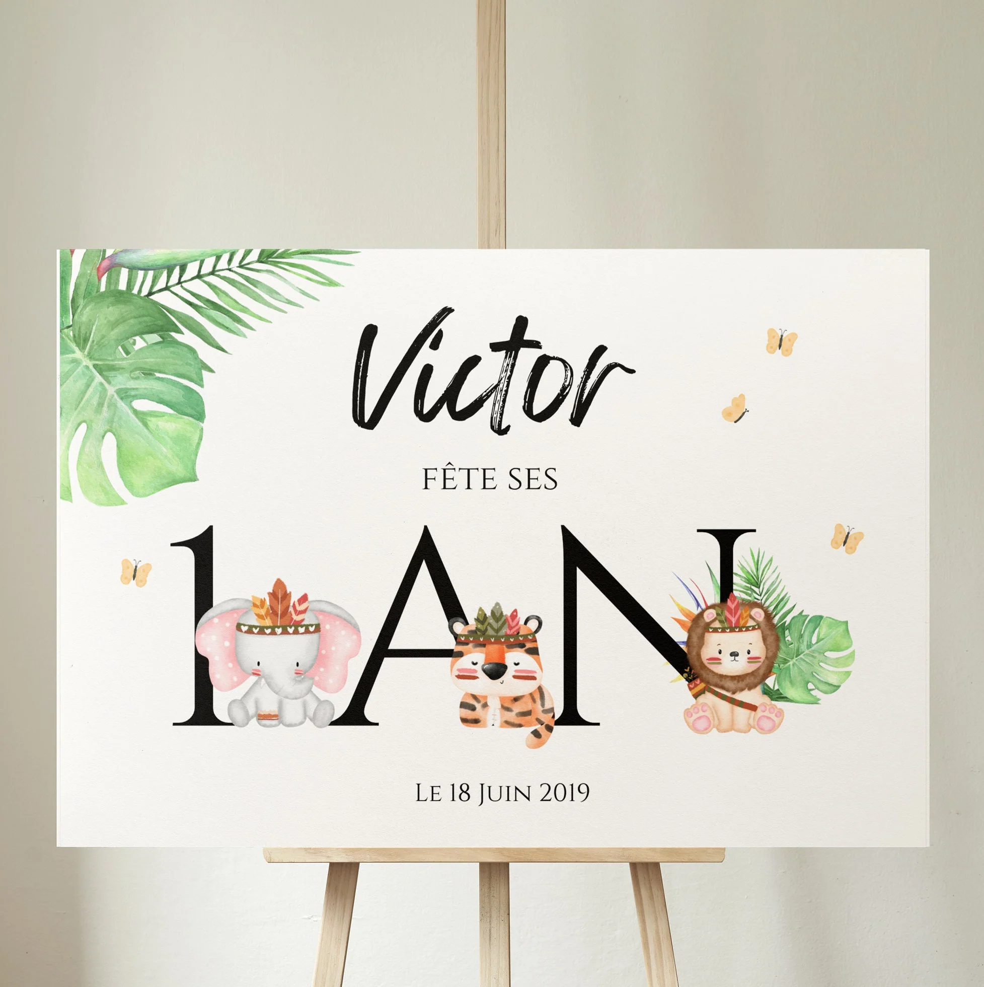 Affiche de Bienvenue Personnalisée - Anniversaire Enfant - Thème Tropical Jungle – Image 3