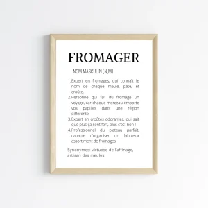 Affiche définition fromager - Affiche minimaliste pour fromagerie - Décoration fromagerie crémerie