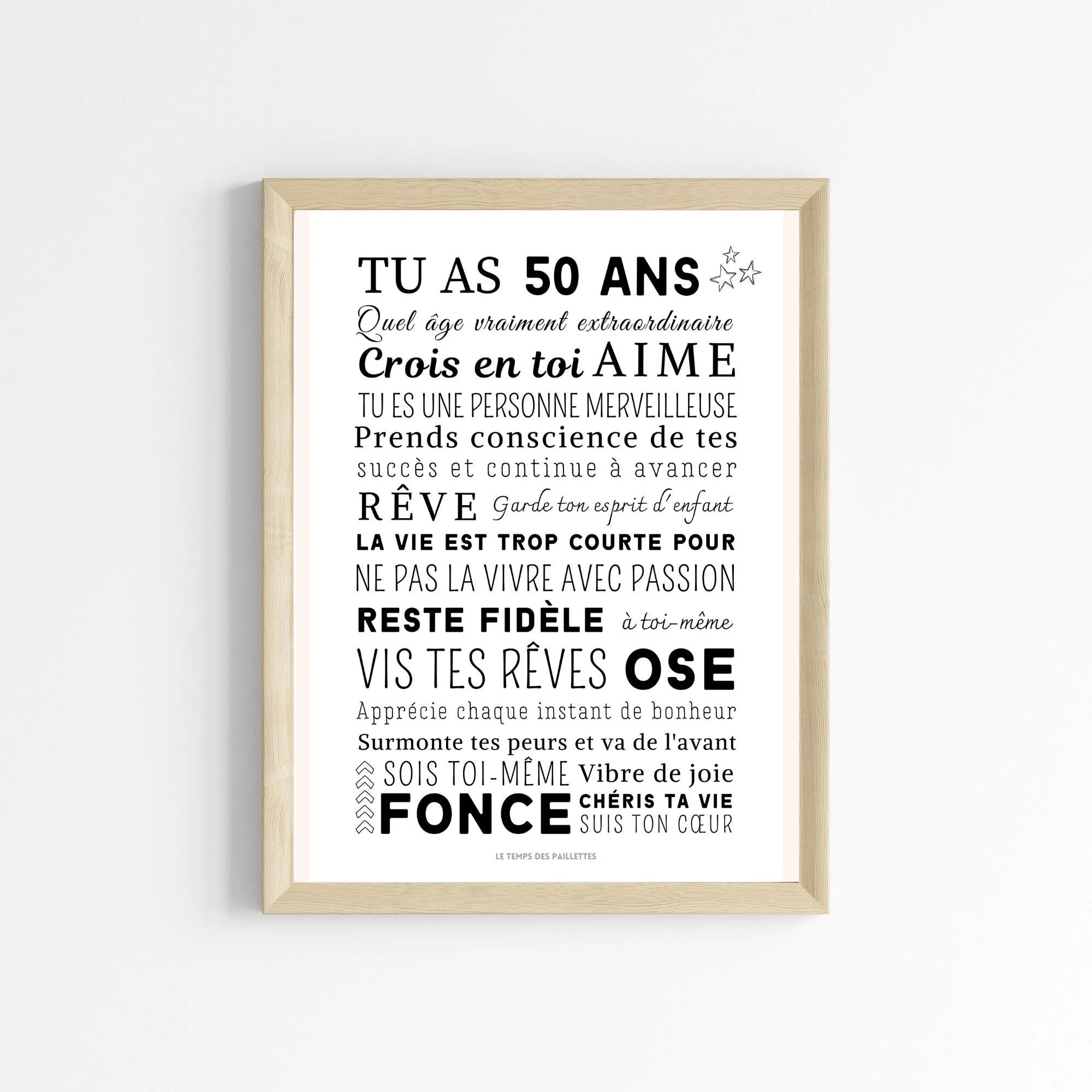 Affiche 50 ans - Carte 50 ème anniversaire - Décoration de fête d'anniversaire par Le Temps des Paillettes – Image 2