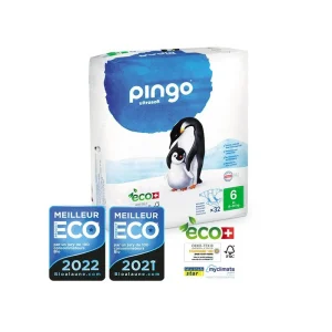 PINGO COUCHES ÉCOLOGIQUES JETABLES NEW BORN JUMBO TAILLE 1 (2-5 KG) 2X27 COUCHES