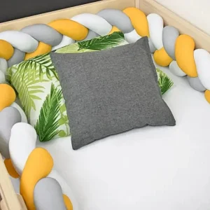 Tour De Lit Bébé Blanc Gris Jaune