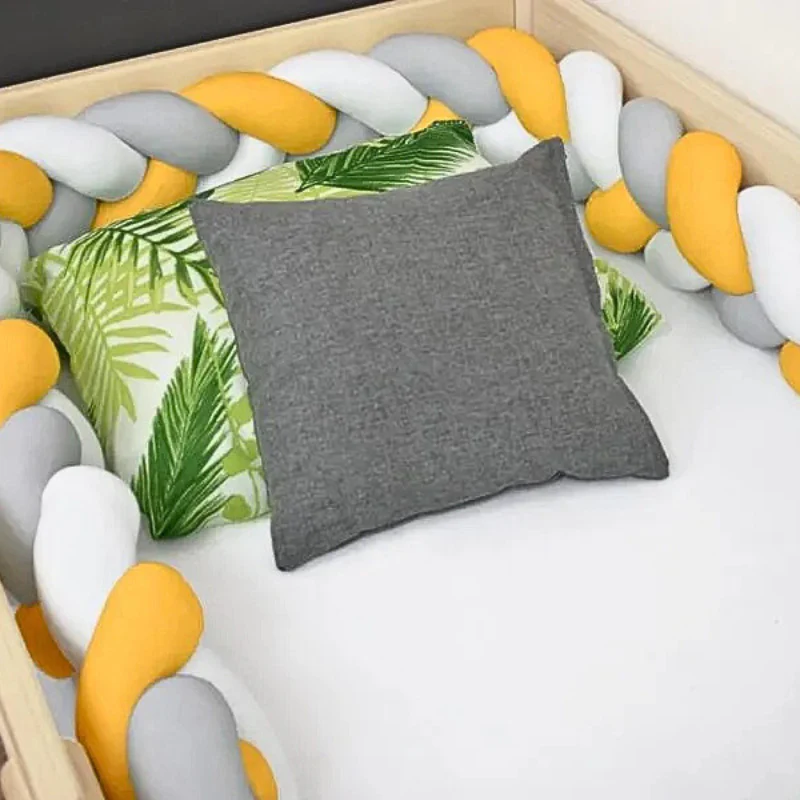 Tour De Lit Bébé Blanc Gris Jaune